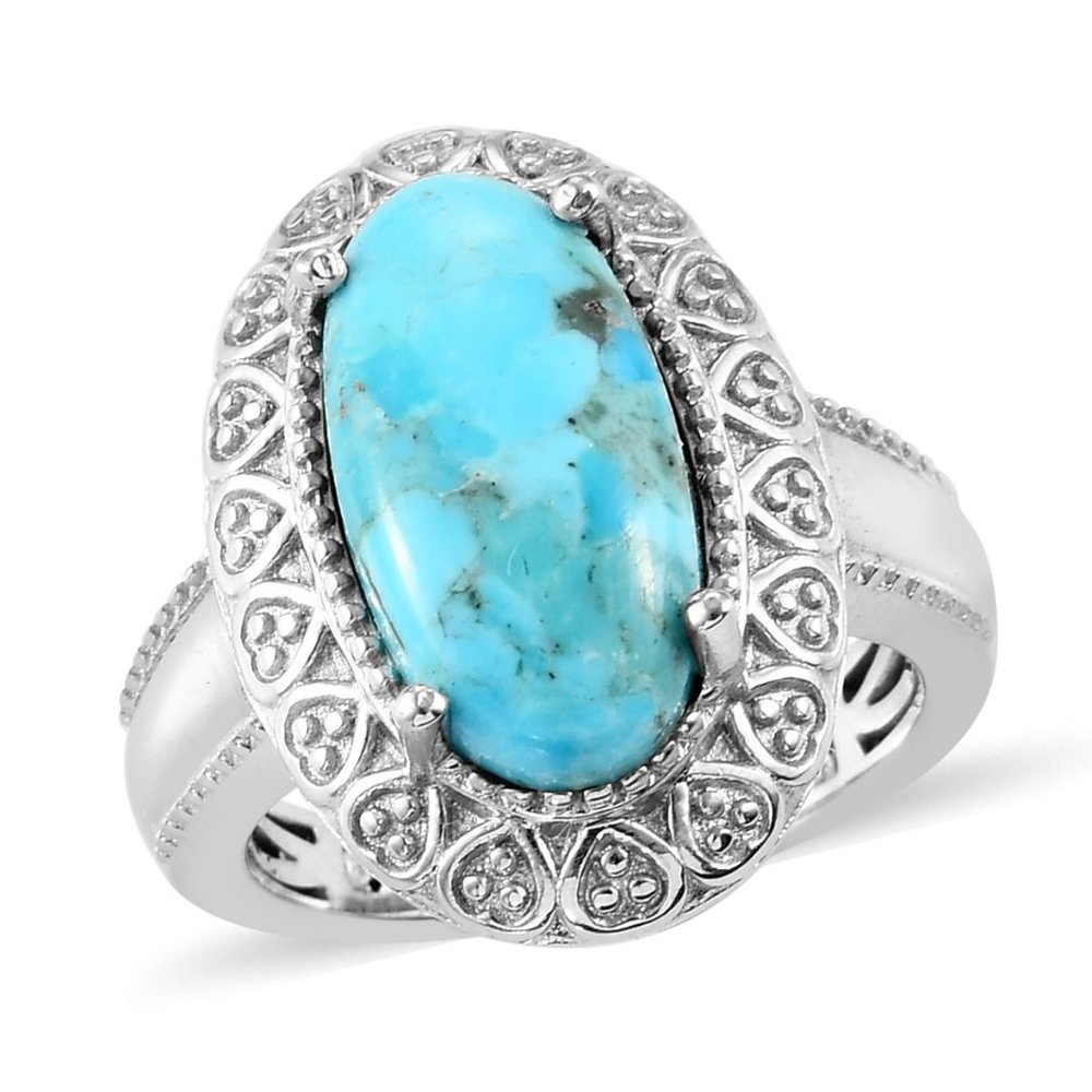 Constituted Turquoise Solitaire Ring - image 1